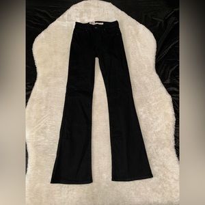 Levis 725 Jeans High Rise Bootcut Womens Jeans 26W 32L Black Stetch Denim New